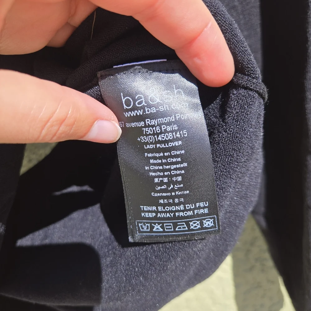 NWT ba&sh Black Ray Cutout Sweater
